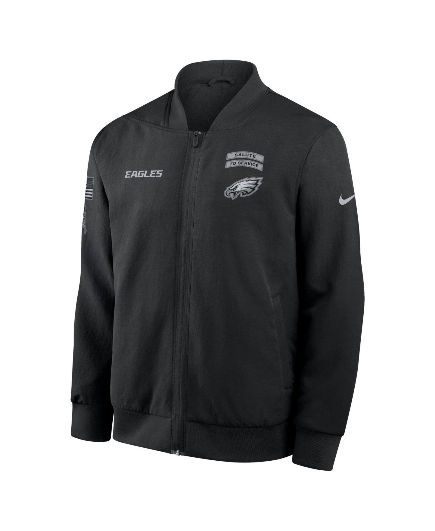 Мужская куртка Nike Black Philadelphia Eagles 2026 Salute to Service Sideline Full-Zip Bomber — фото 3