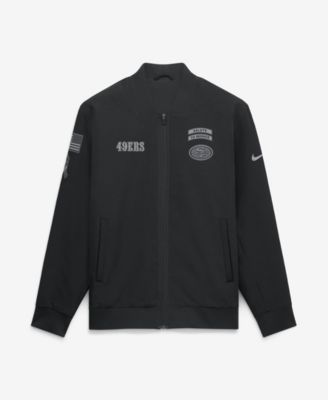 Men's Black San Francisco 49ers 2026 Salute to Service Sideline Full-Zip Bomber Jacket