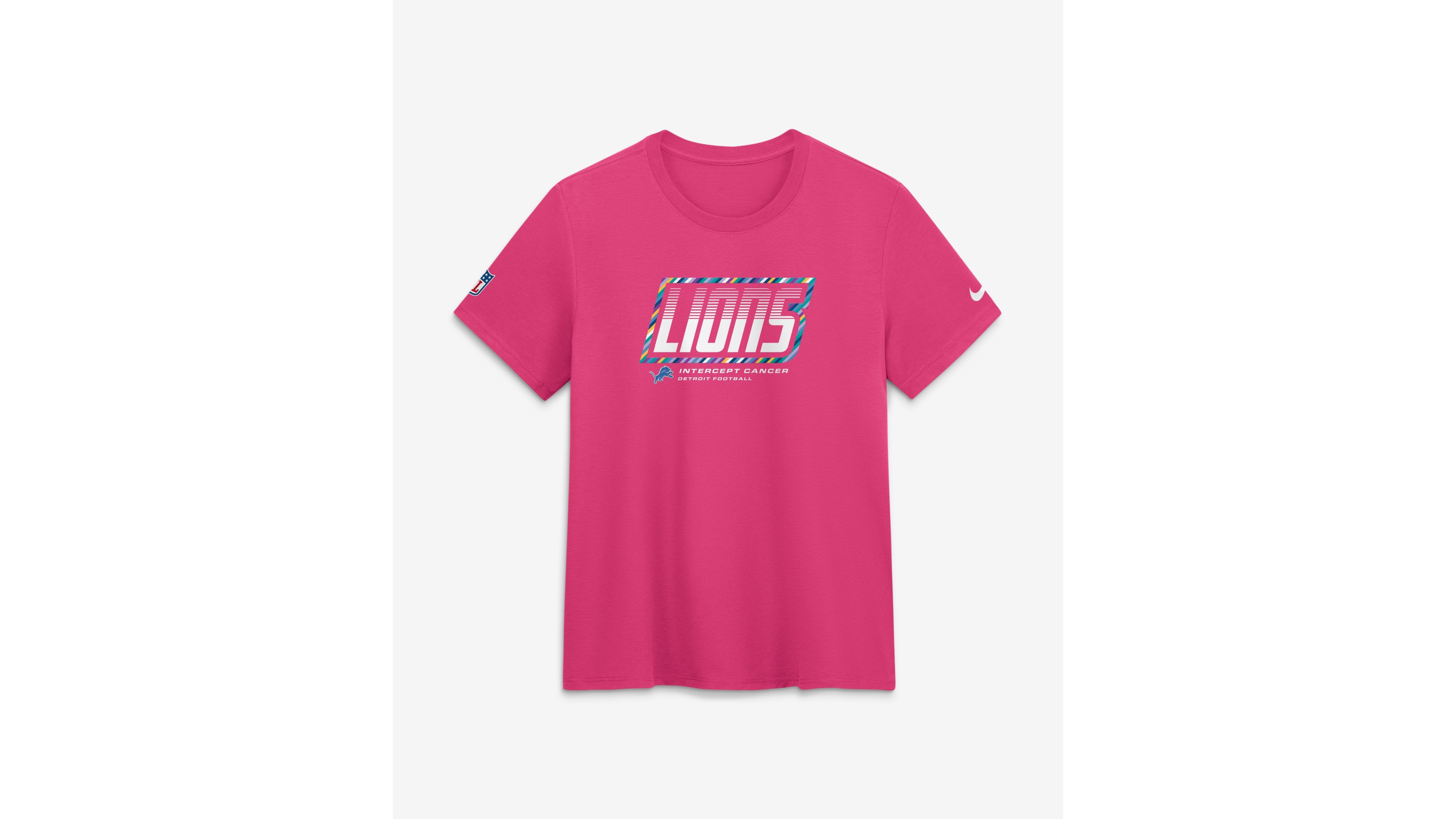 Nike Women's Pink Detroit Lions 2026 Nfl Crucial Catch Dri-fit T-Shirt