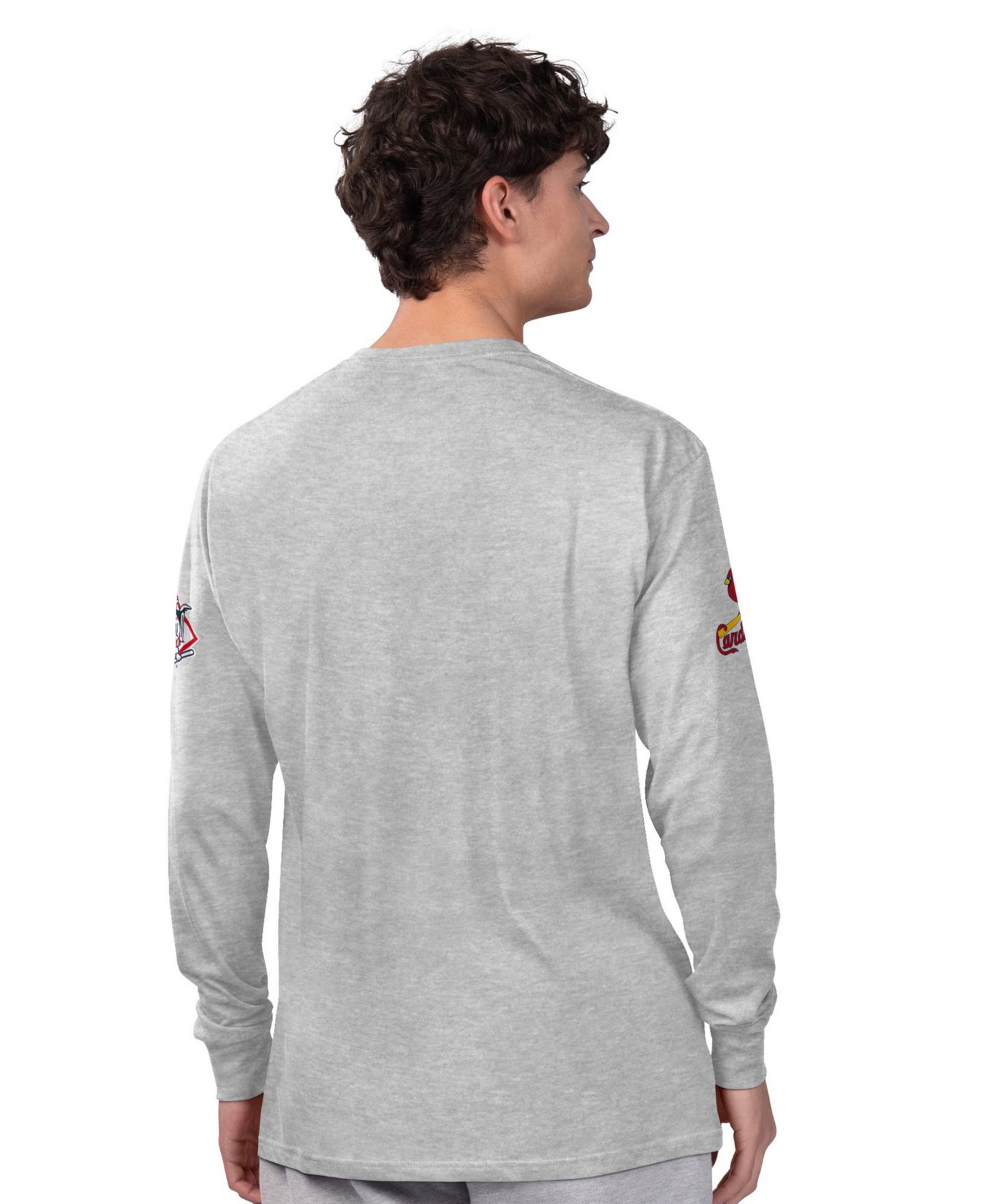 Мужские футболки Starter Heather Gray/Red St. Louis Cardinals Long Sleeve Short Sleeve, 2-Pack Set — фото 5