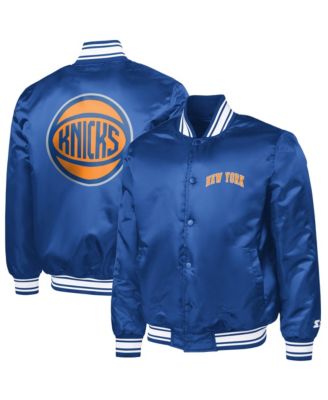 Men's Blue New York Knicks Basketball Logo Varsity Full-Snap Jacket