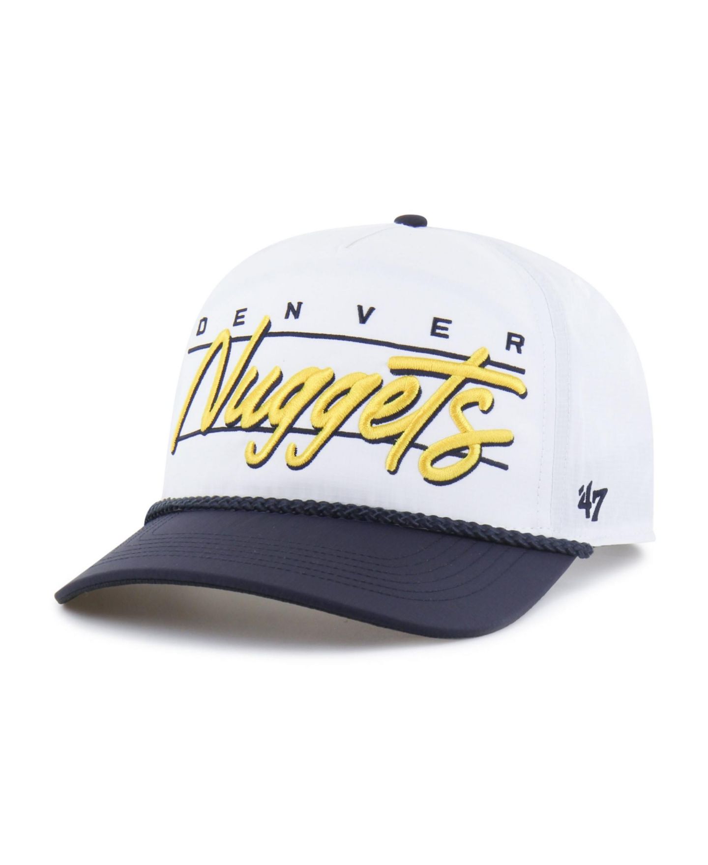 Мужская кепка '47 Brand White Denver Nuggets Brrr Condor Two-Tone Hitch Rope Adjustable Hat — фото 1