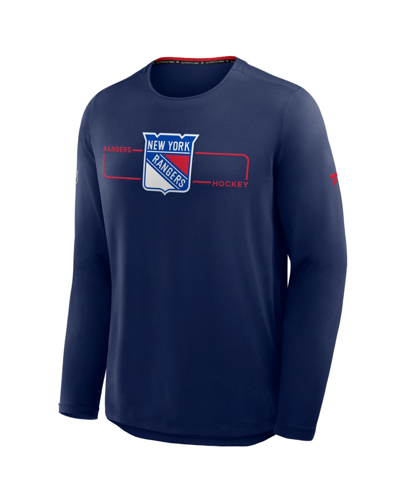 Мужская футболка Fanatics Navy New York Rangers Authentic Pro Rink Tech Long Sleeve — фото 3
