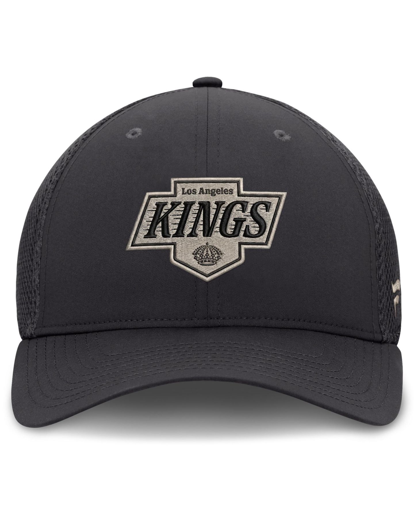 Мужской головной убор Fanatics Charcoal Los Angeles Kings Authentic Pro Road Meshback Stretch Hat — фото 2