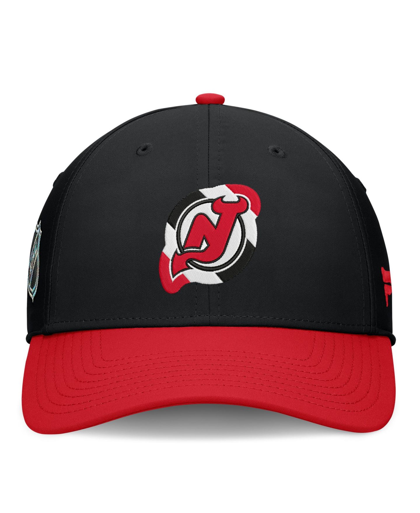 Мужские головные уборы Fanatics Black/Red New Jersey Devils Stretch Hat — фото 2