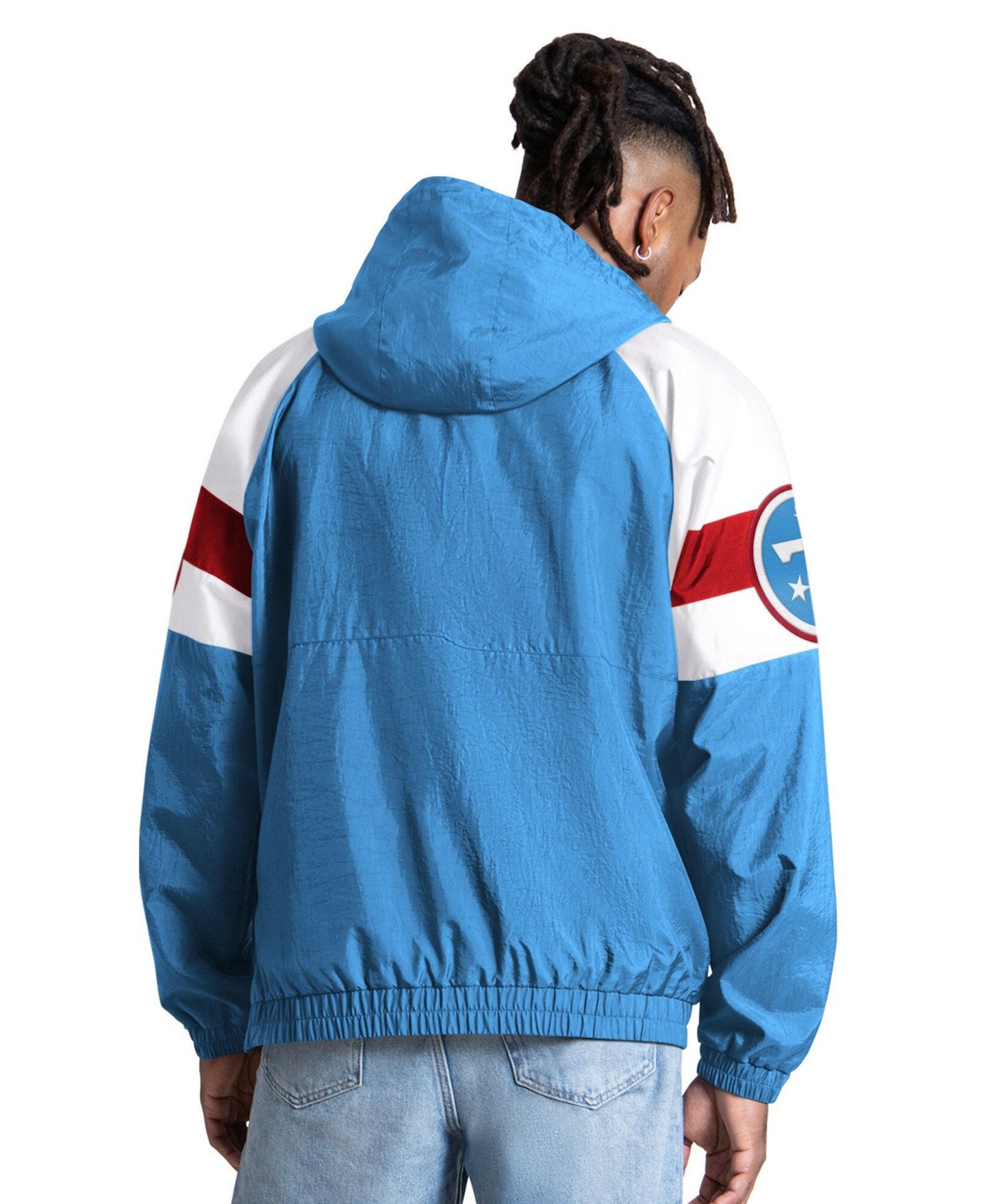 Мужская куртка Starter Light Blue Tennessee Titans Street Cut Half-Zip — фото 2