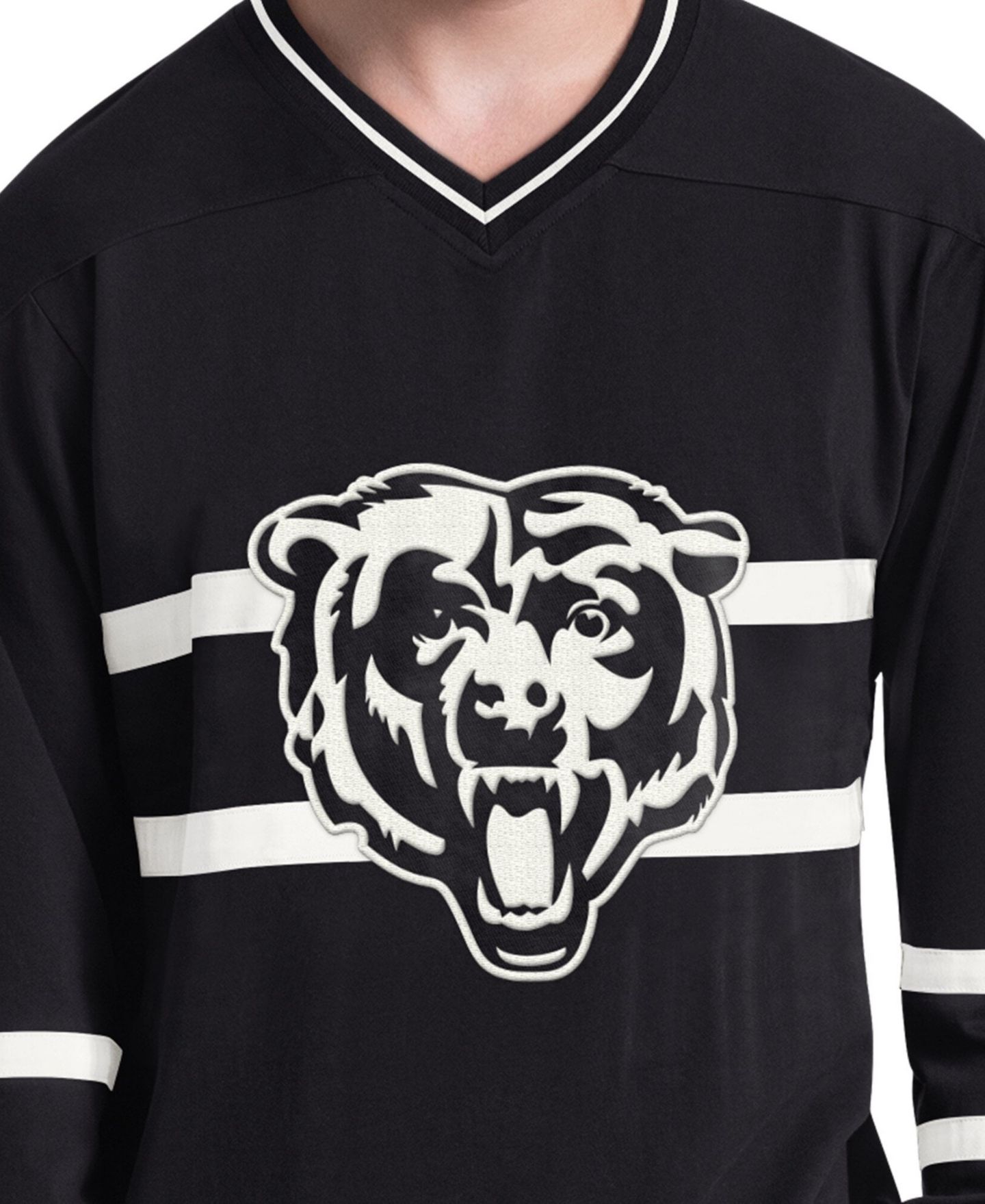 Мужская футболка Starter Black/White Chicago Bears Lineup Long Sleeve — фото 3
