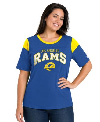 Women's Royal Los Angeles Rams Plus Size Linebacker Slub T-Shirt
