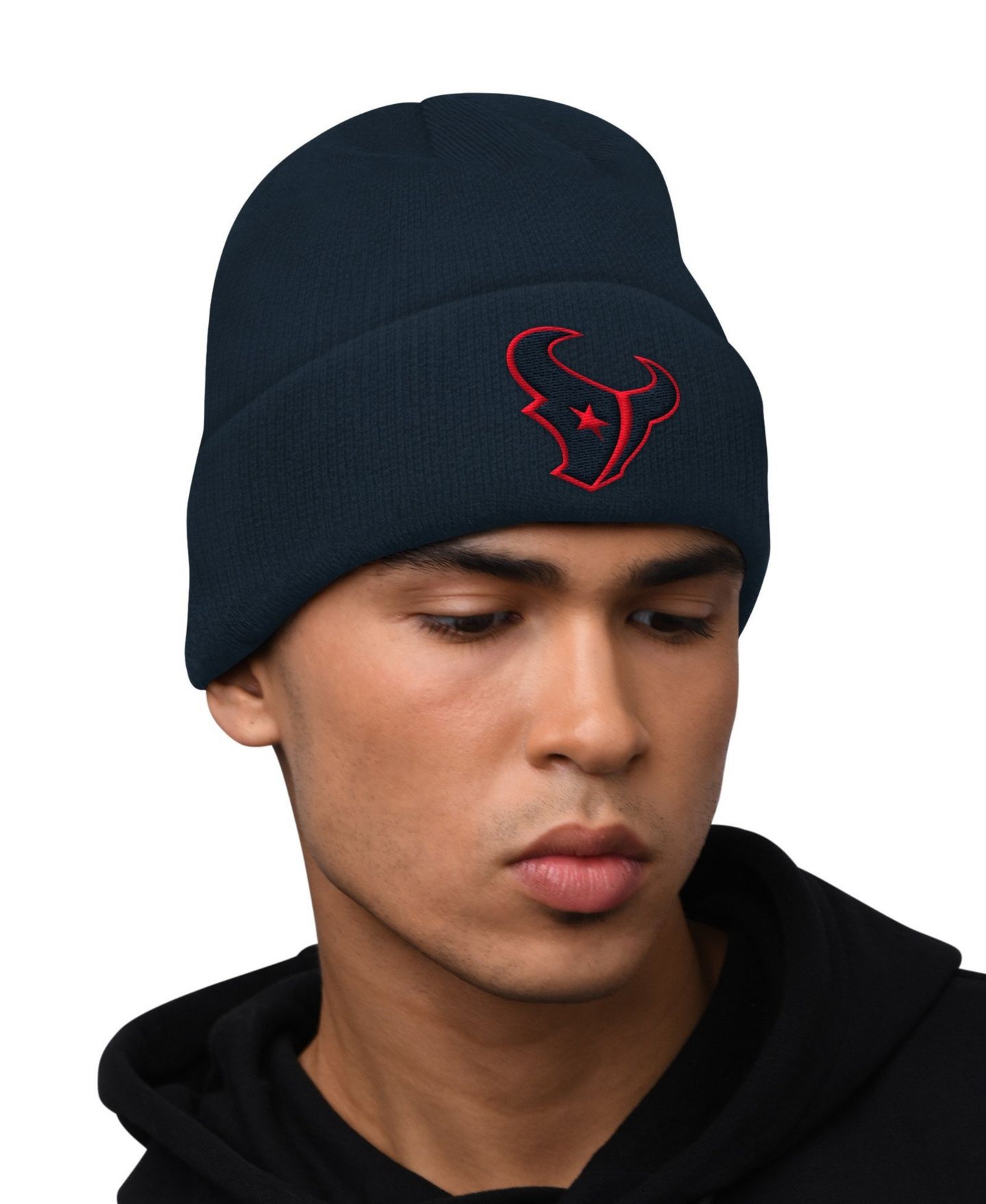 Мужские худи Starter Navy Houston Texans and Cuffed Knit Hat Combo Pack — фото 4