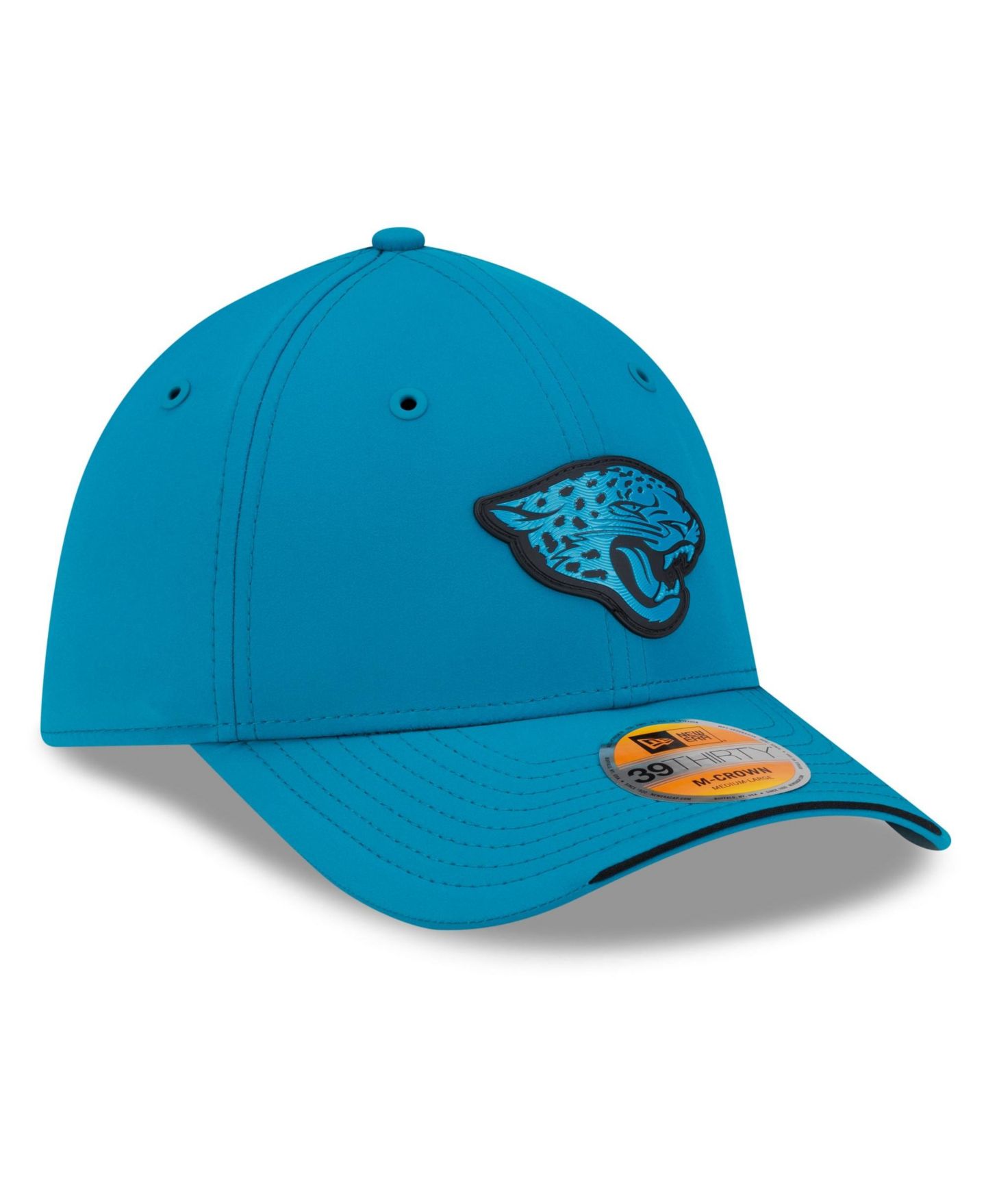Мужская кепка New Era Teal Jacksonville Jaguars 2026 Sideline 39THIRTY M-Crown Flex Hat — фото 3
