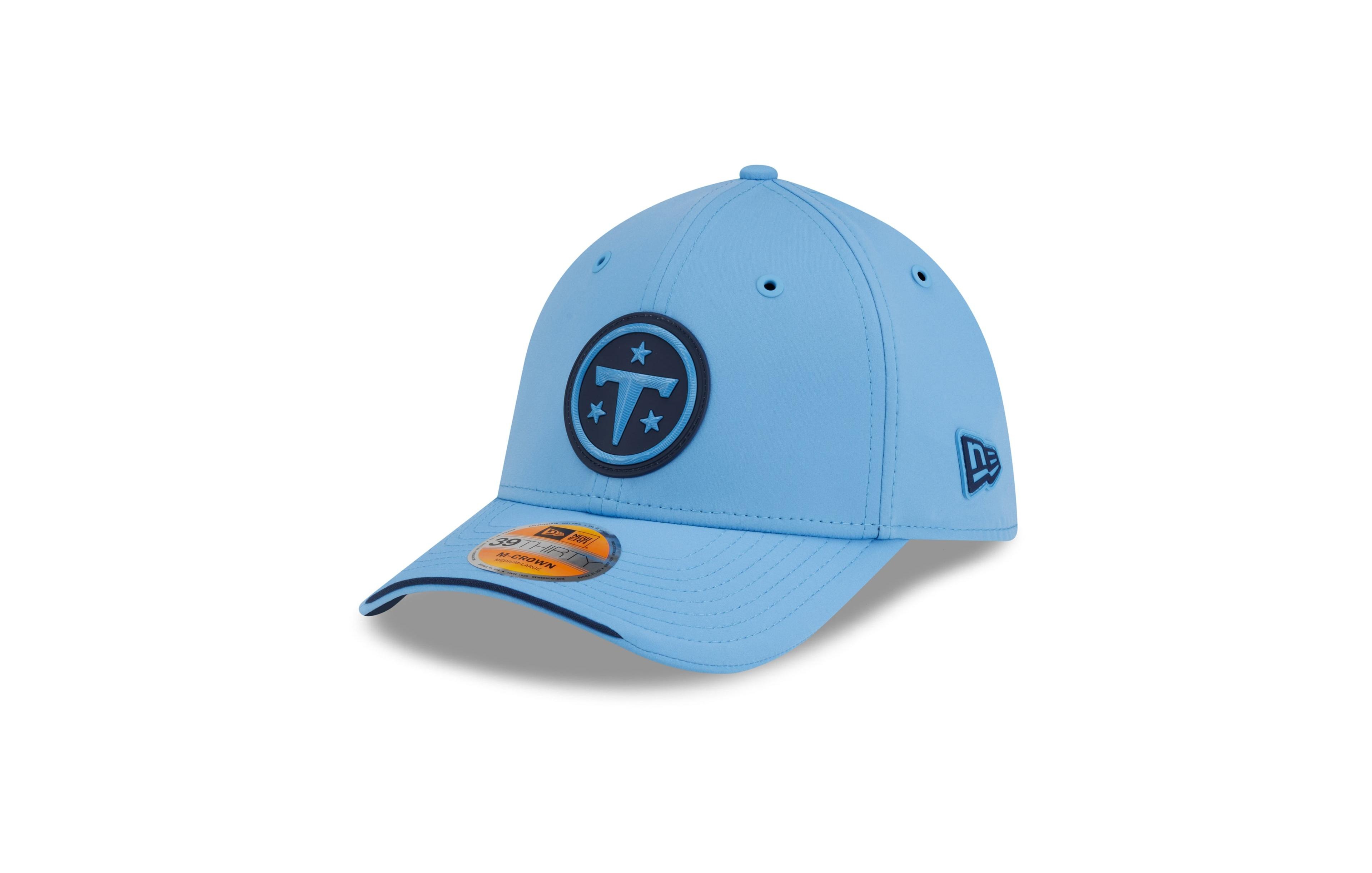 New Era Men's Light Blue Tennessee Titans 2026 Sideline 39THIRTY M-Crown Flex Hat
