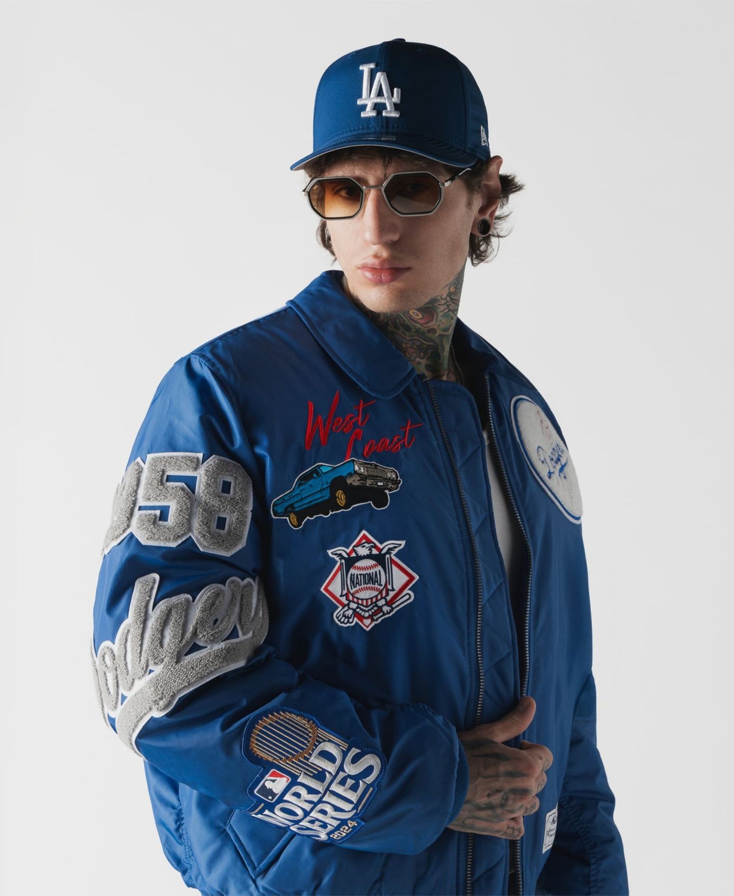 Мужская куртка New Era x Alpha Industries Royal Los Angeles Dodgers MA-1 Full-Zip Bomber — фото 4