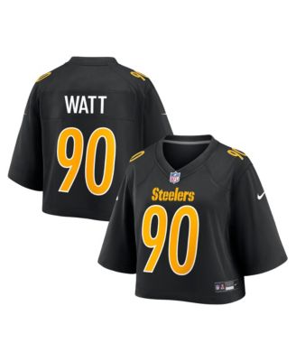 Women's T.J. Watt Black Pittsburgh Steelers Cropped Fashion Game Jersey