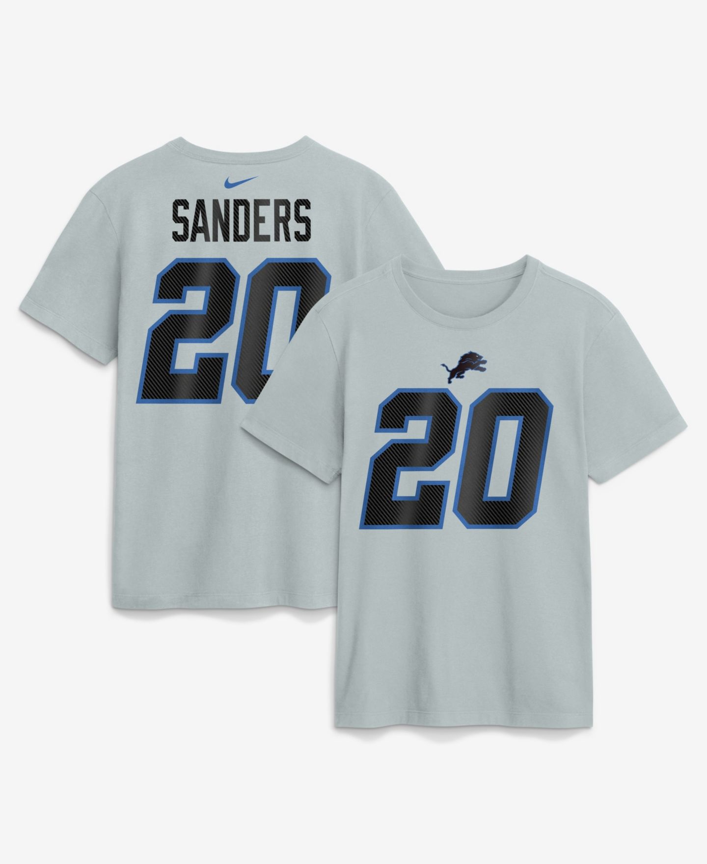 Мужская футболка Nike Barry Sanders Silver Detroit Lions 2026 Rivalries Collection Player Name & Number — фото 1