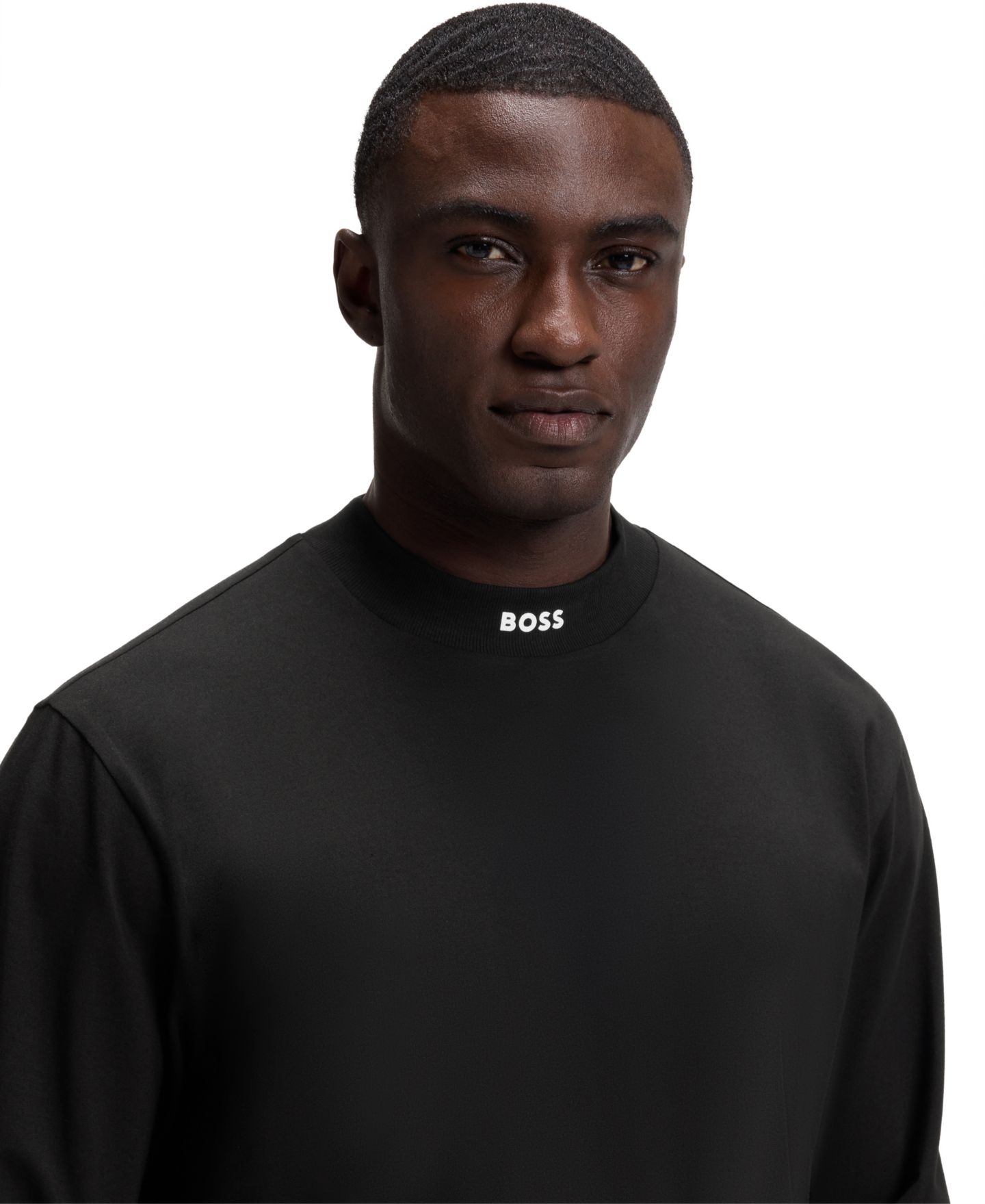 Мужская футболка Hugo Boss Stretch-Cotton Relaxed-Fit Logo, цвет: Чёрный — фото 5