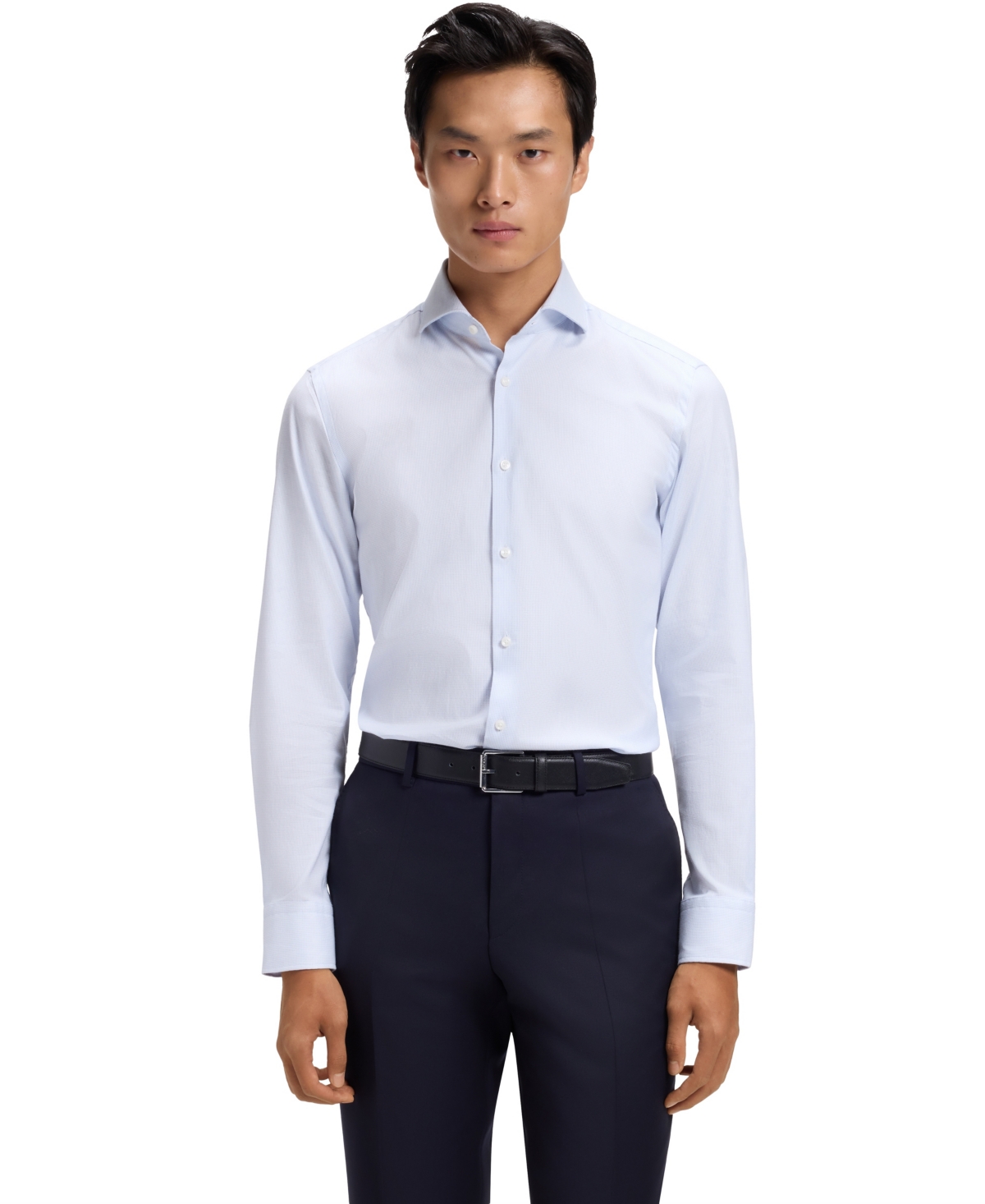 Boss by Hugo Boss Men's Slim-Fit Stretch Cotton-Blend Easy-Iron Dress Shirt - Open Blue