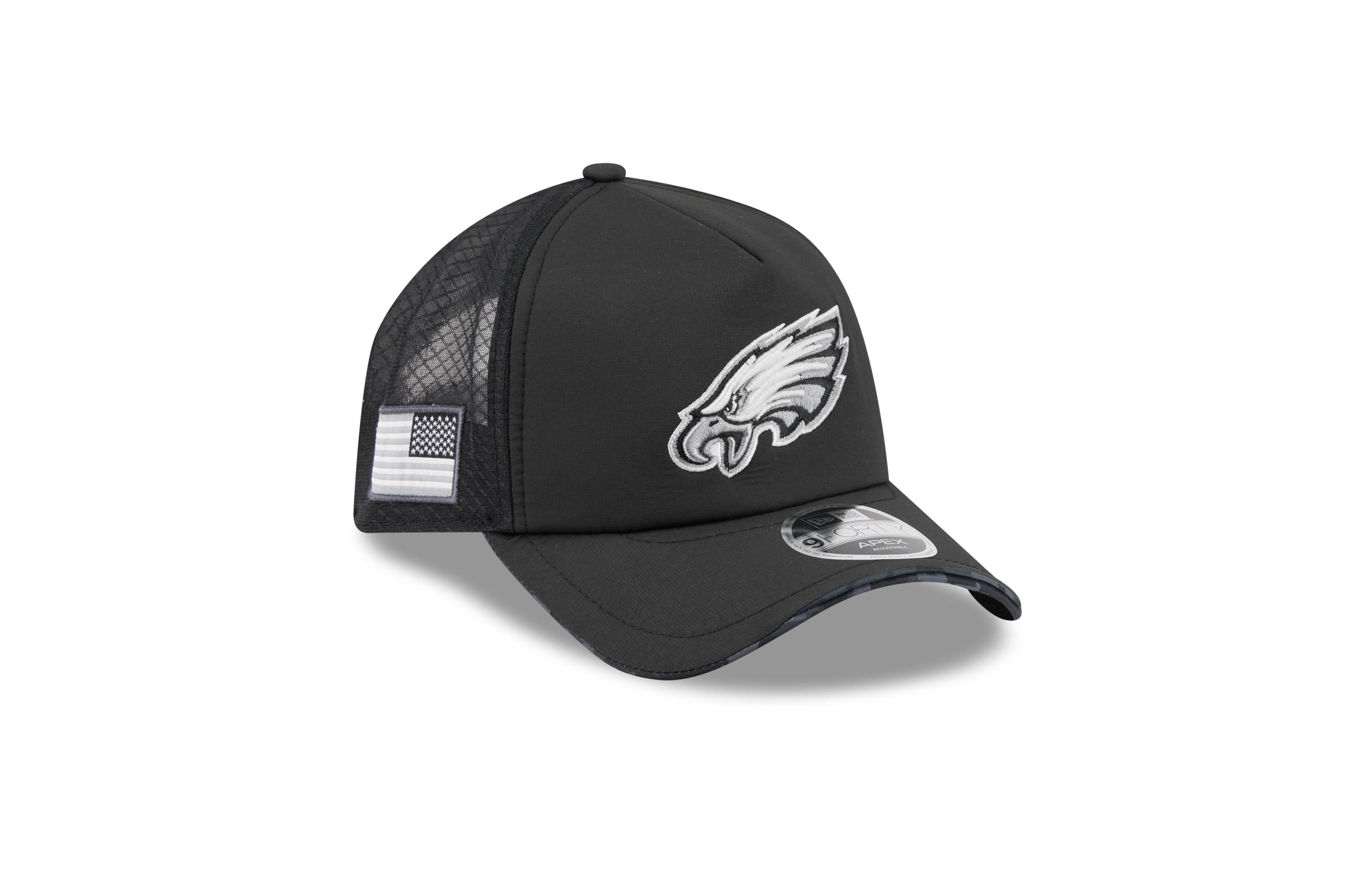 New Era Men's Black Philadelphia Eagles 2026 Salute To Service Apex 9FORTY Adjustable Trucker Hat