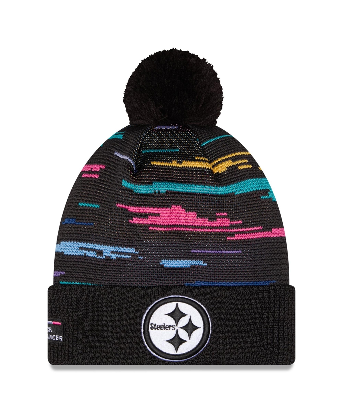 New Era Men's Black Pittsburgh Steelers 2026 Nfl Crucial Catch Cuffed Knit with Pom Hat - Black