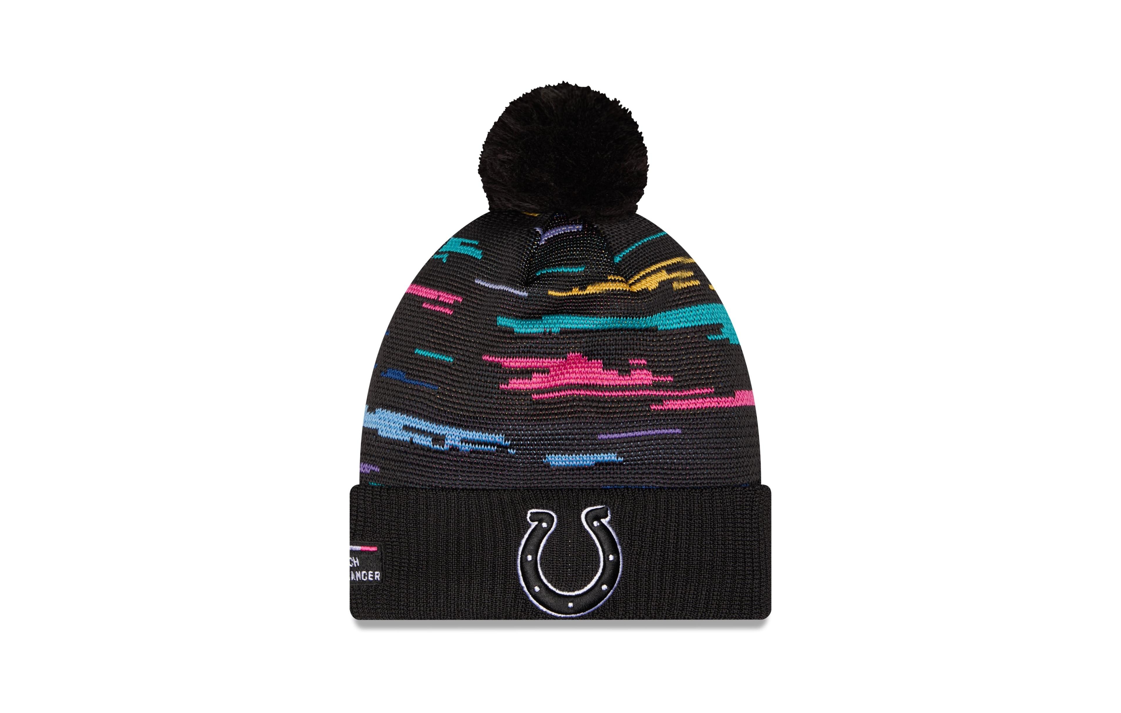 New Era Men's Black Indianapolis Colts 2026 Nfl Crucial Catch Cuffed Knit with Pom Hat