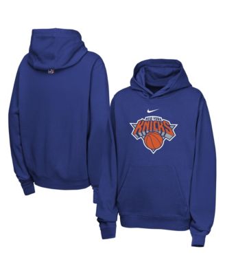 Big Boys' and Girls' Blue New York Knicks Essential Logo Club Hoodie