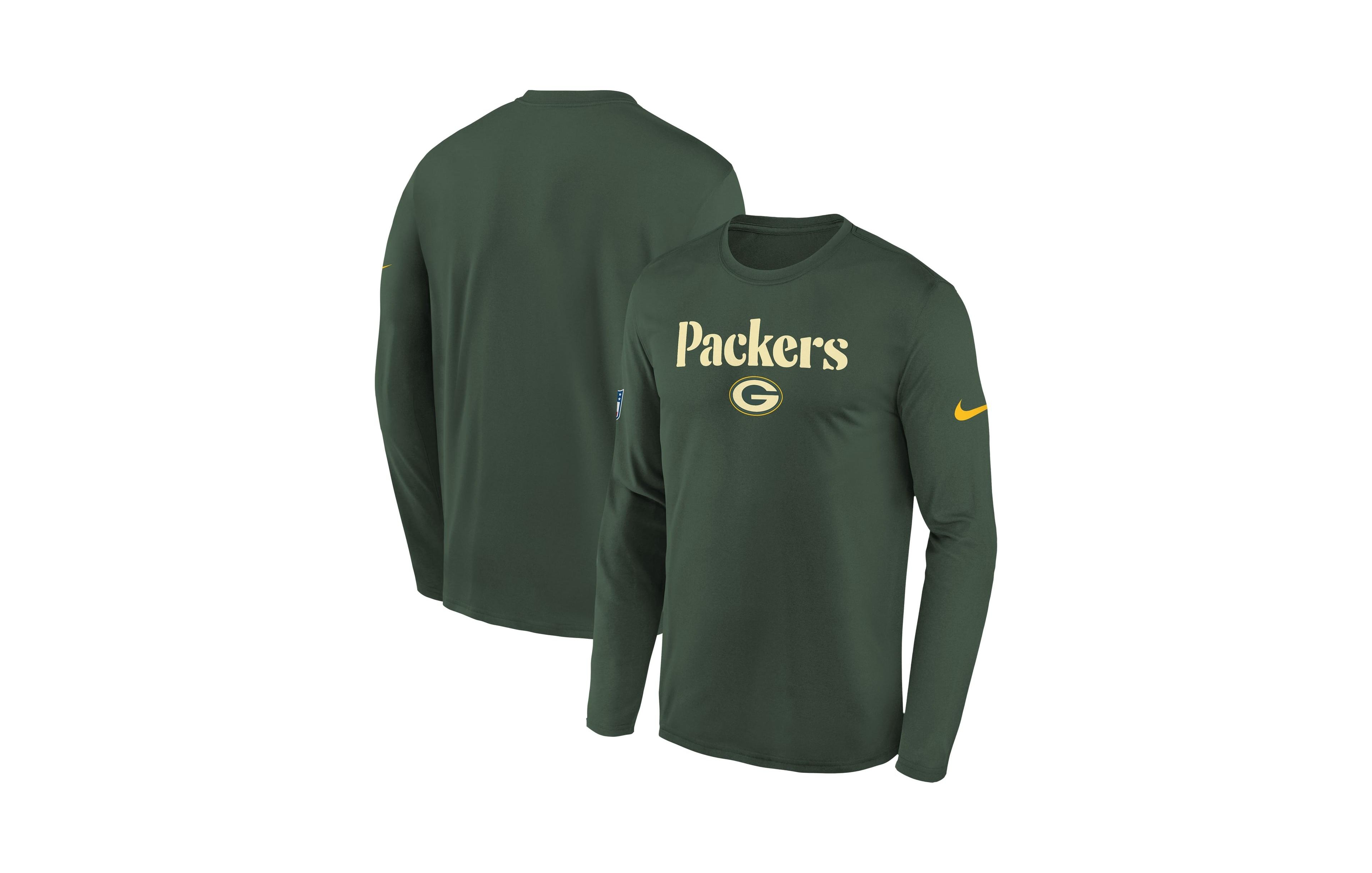 Nike Big Boys' and Girls' Green Bay Packers 2026 Rivalries Collection Sideline Legend Long Sleeve T-Shirt