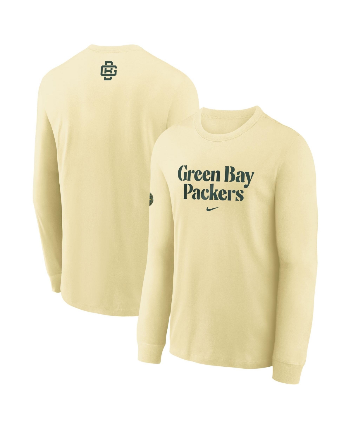 Nike Big Boys' and Girls' Cream Green Bay Packers 2026 Rivalries Collection Max90 Long Sleeve T-Shirt