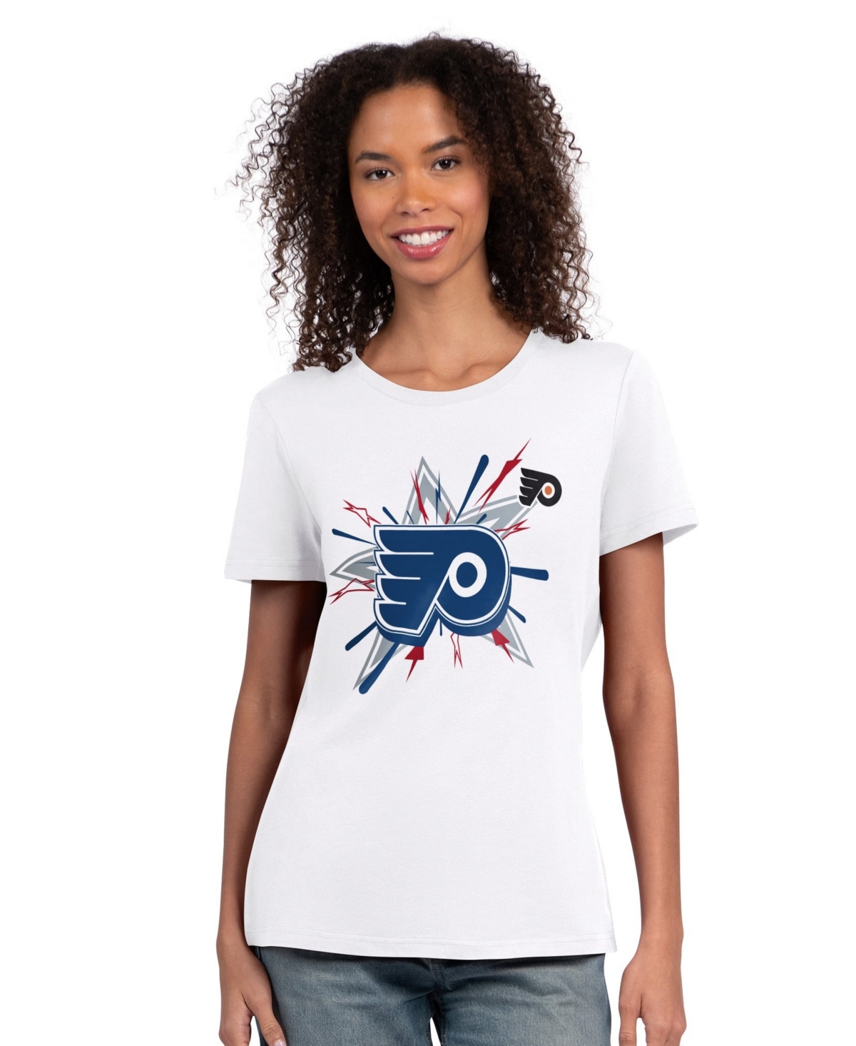 Starter Women's White Philadelphia Flyers Americana Fireworks T-Shirt - White