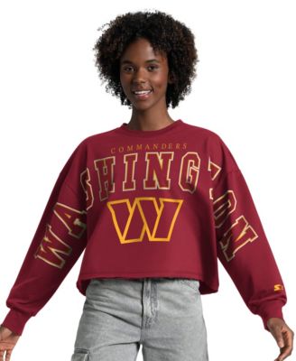 Women's Burgundy Washington Commanders Bleachers Cropped Sweatshirt