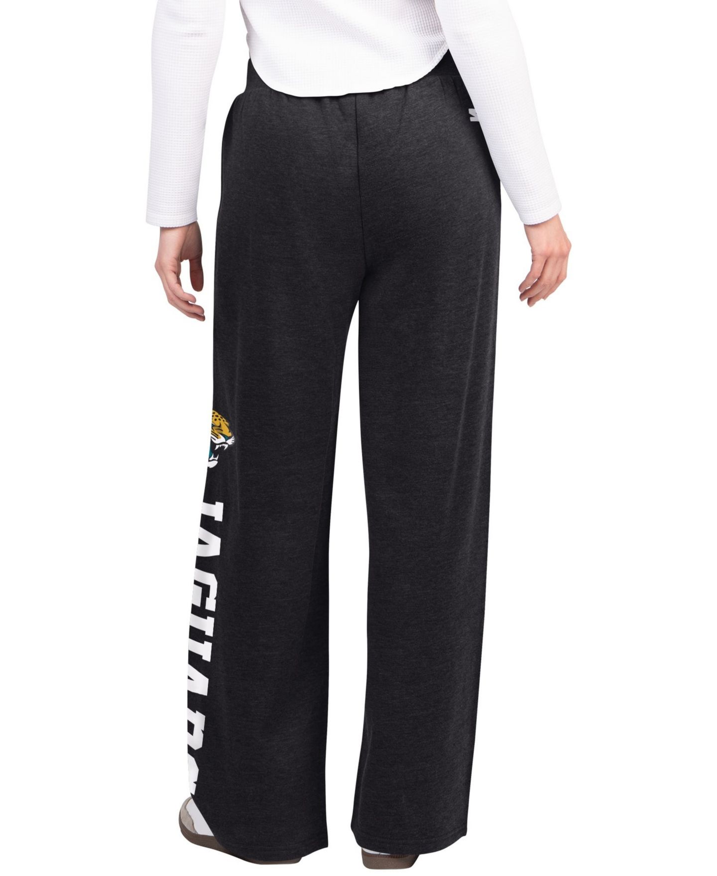 Женские брюки Starter Black Jacksonville Jaguars Field Wide Leg Sweatpants — фото 2