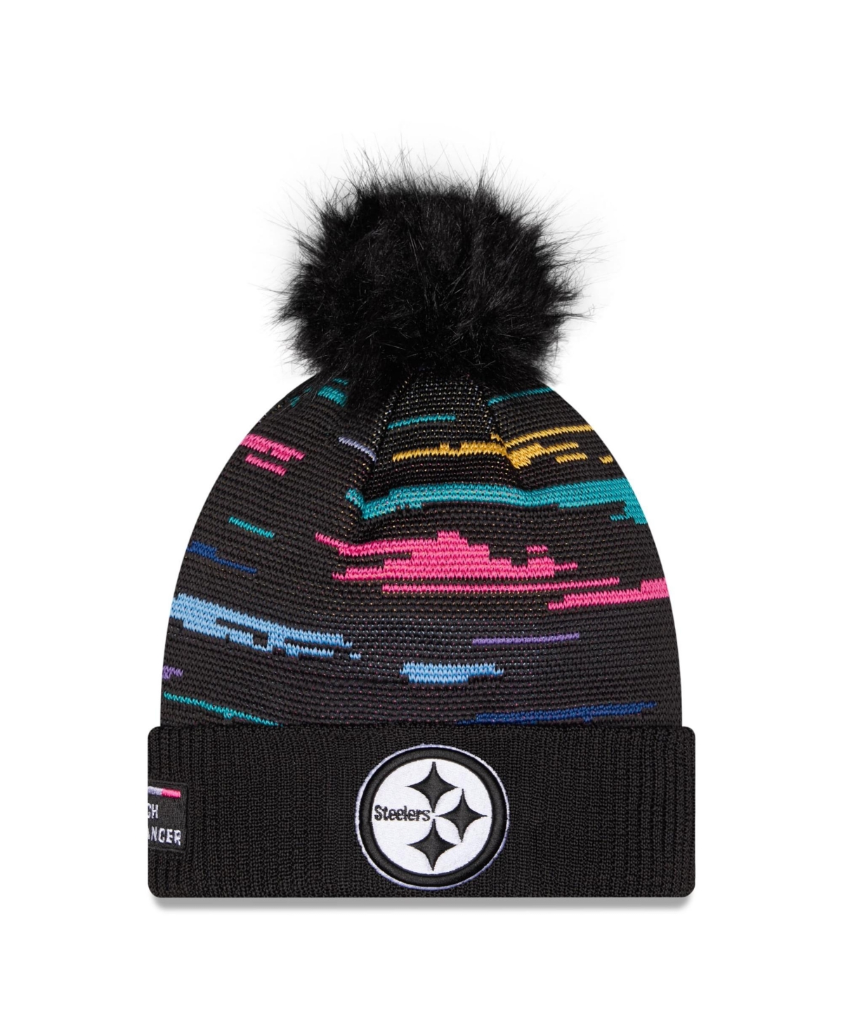New Era Women's Black Pittsburgh Steelers 2026 Nfl Crucial Catch Cuffed Knit with Pom Hat - Black