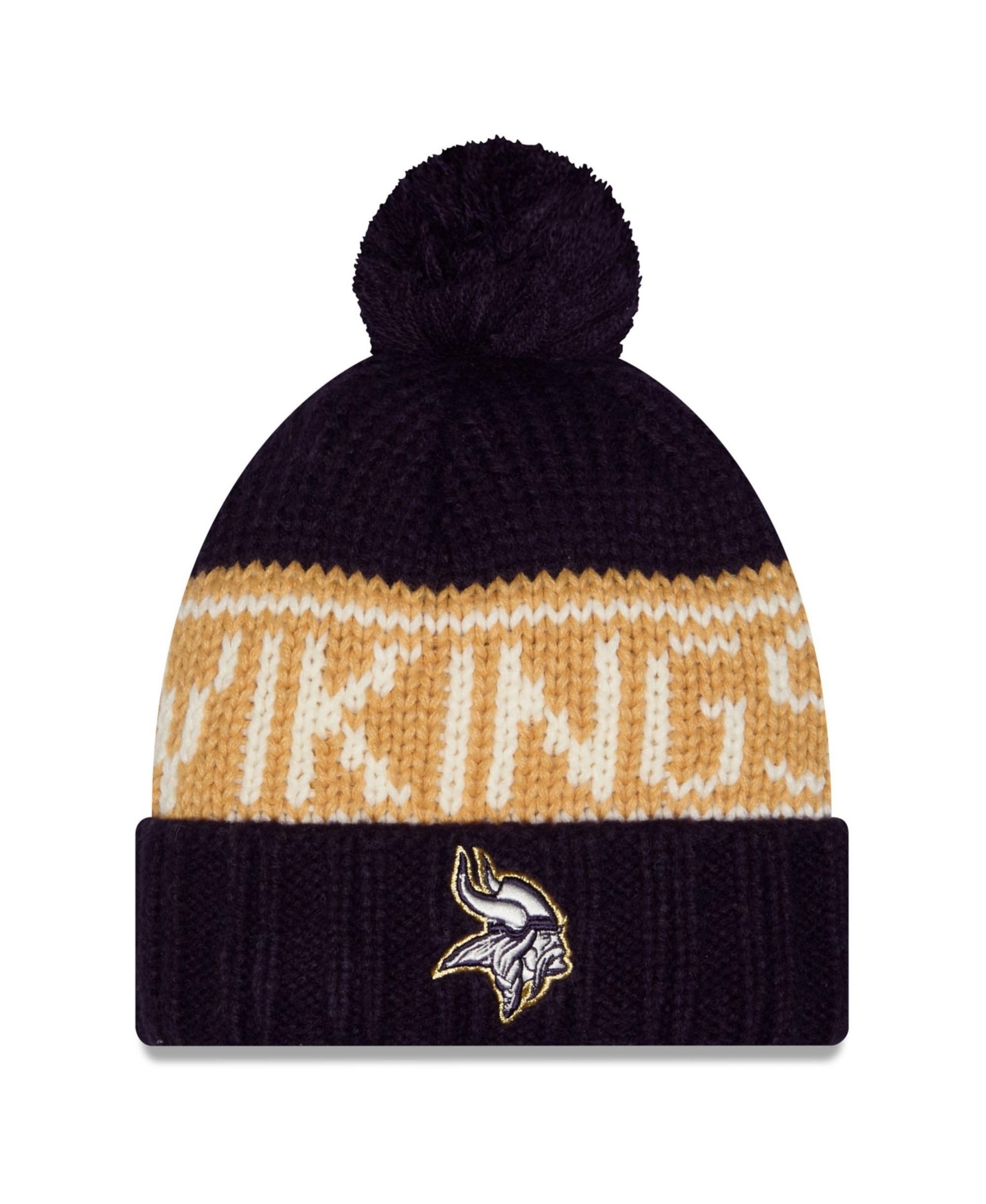 New Era Women's Purple Minnesota Vikings 2026 Rivalries Collection Cuffed Knit with Pom Hat
