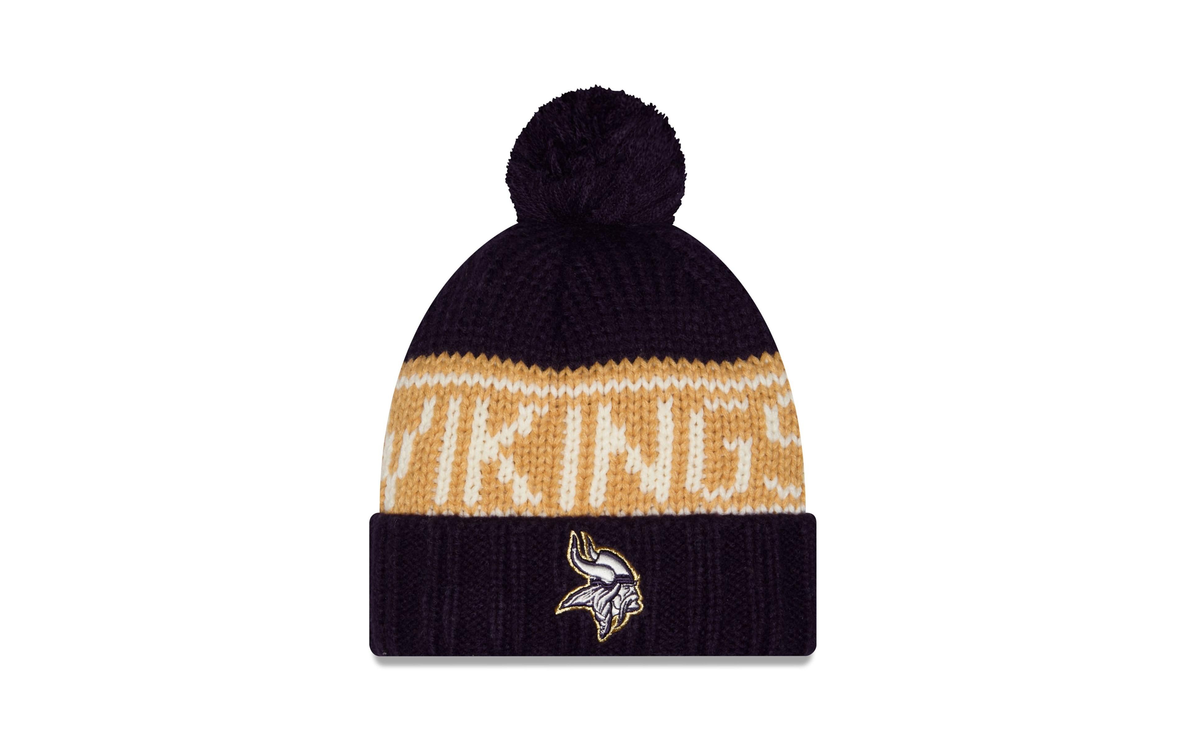 New Era Women's Purple Minnesota Vikings 2026 Rivalries Collection Cuffed Knit with Pom Hat