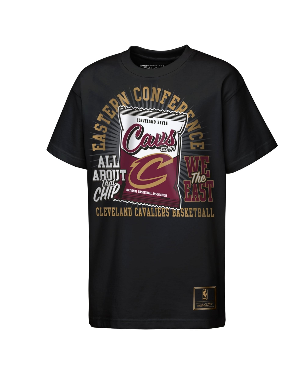 Mitchell & Ness Big Boys' and Girls' Black Cleveland Cavaliers All About the Chip Premium T-Shirt - Black