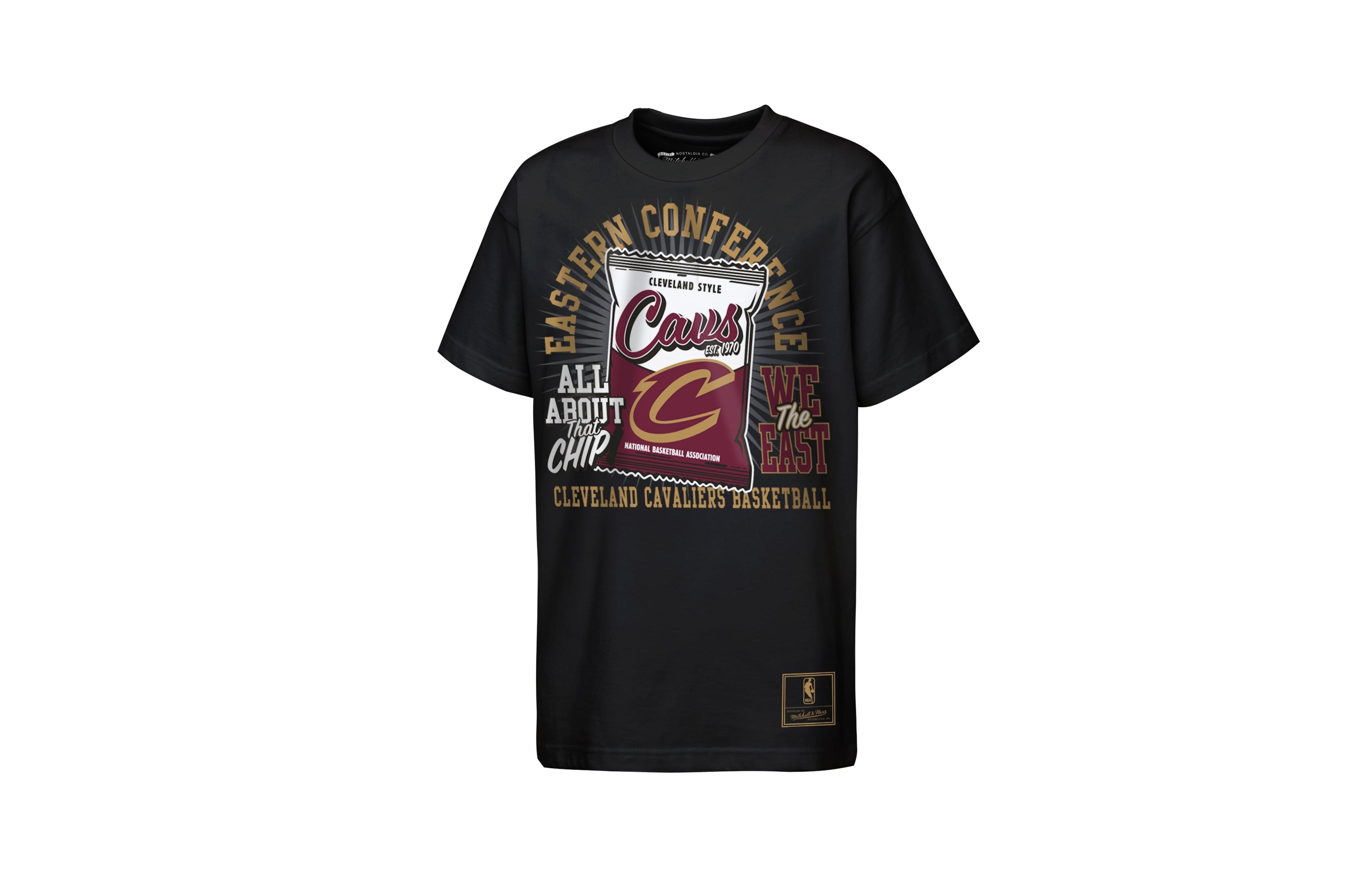 Mitchell & Ness Big Boys' and Girls' Black Cleveland Cavaliers All About the Chip Premium T-Shirt