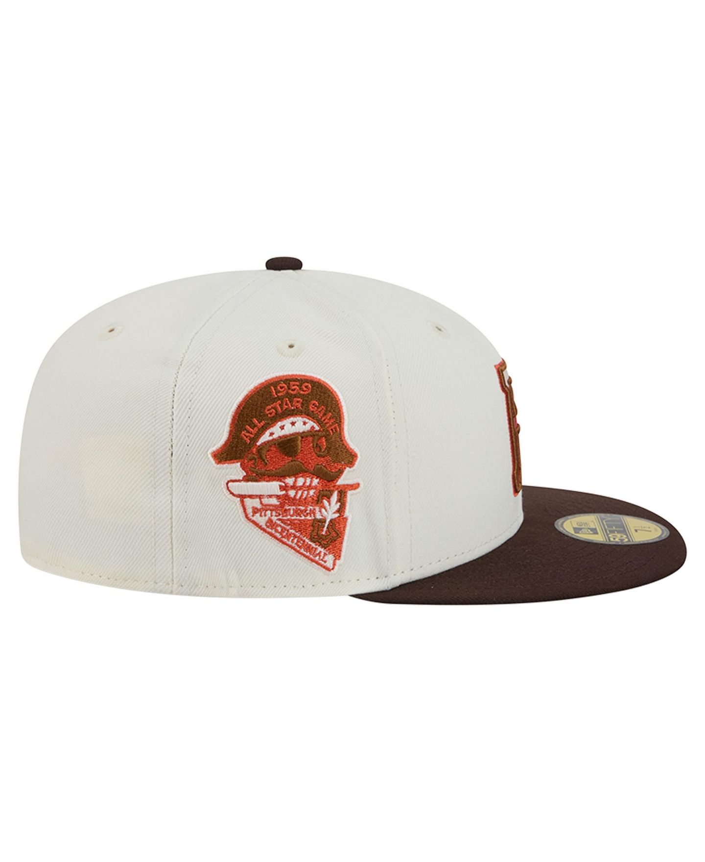 Мужская кепка New Era Natural/Brown Pittsburgh Pirates Pumpkin Spice 59FIFTY Fitted Hat — фото 5