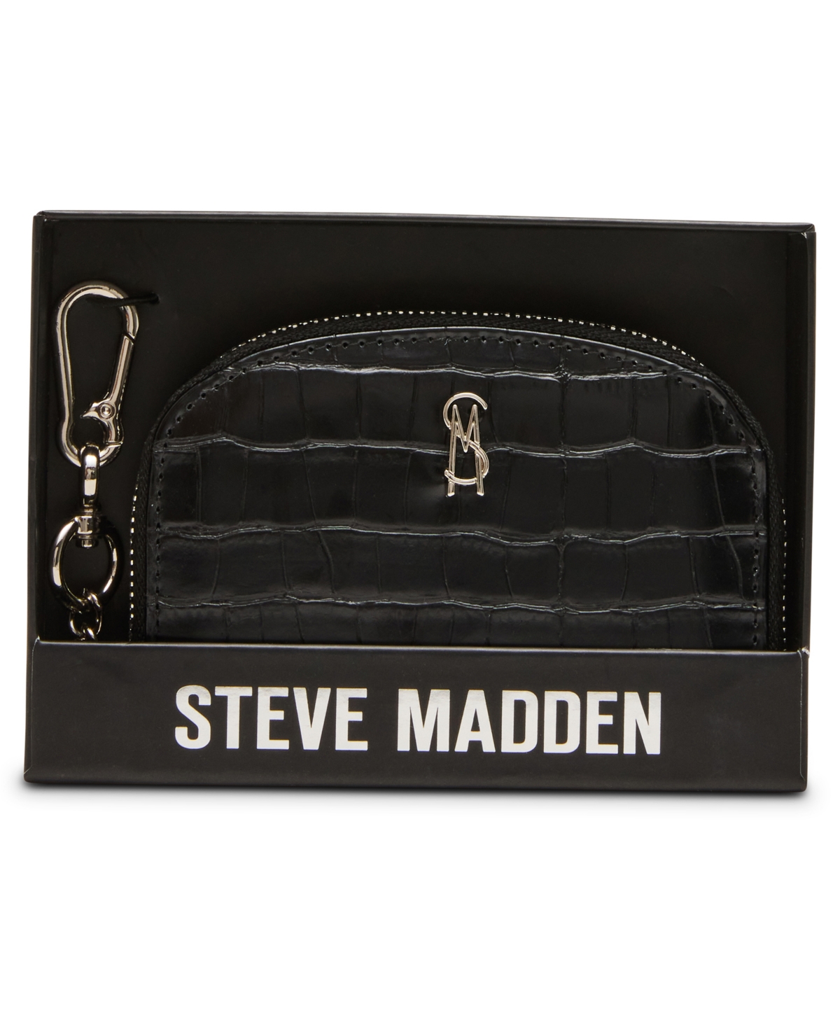 Steve Madden Jadez Faux Leather Coin Purse With Zipper Closure and Key Chain