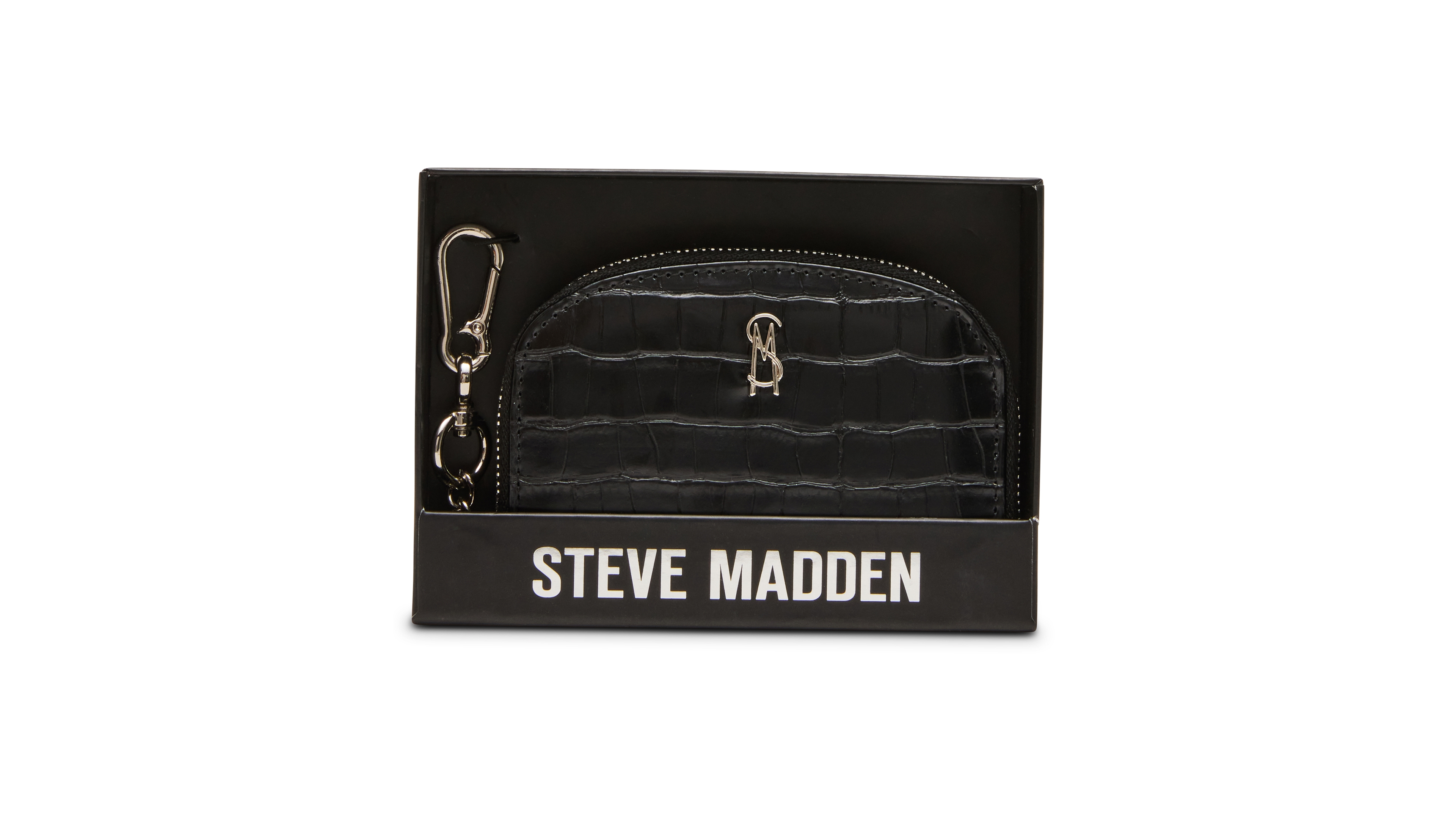 Steve Madden Jadez Faux Leather Coin Purse With Zipper Closure and Key Chain