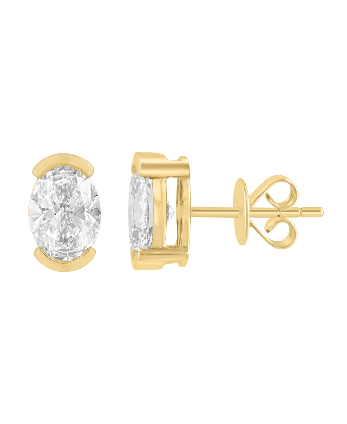 Effy Lab Grown Diamond Oval Earrings (2 ct. t.w.) in 14K Yellow Gold