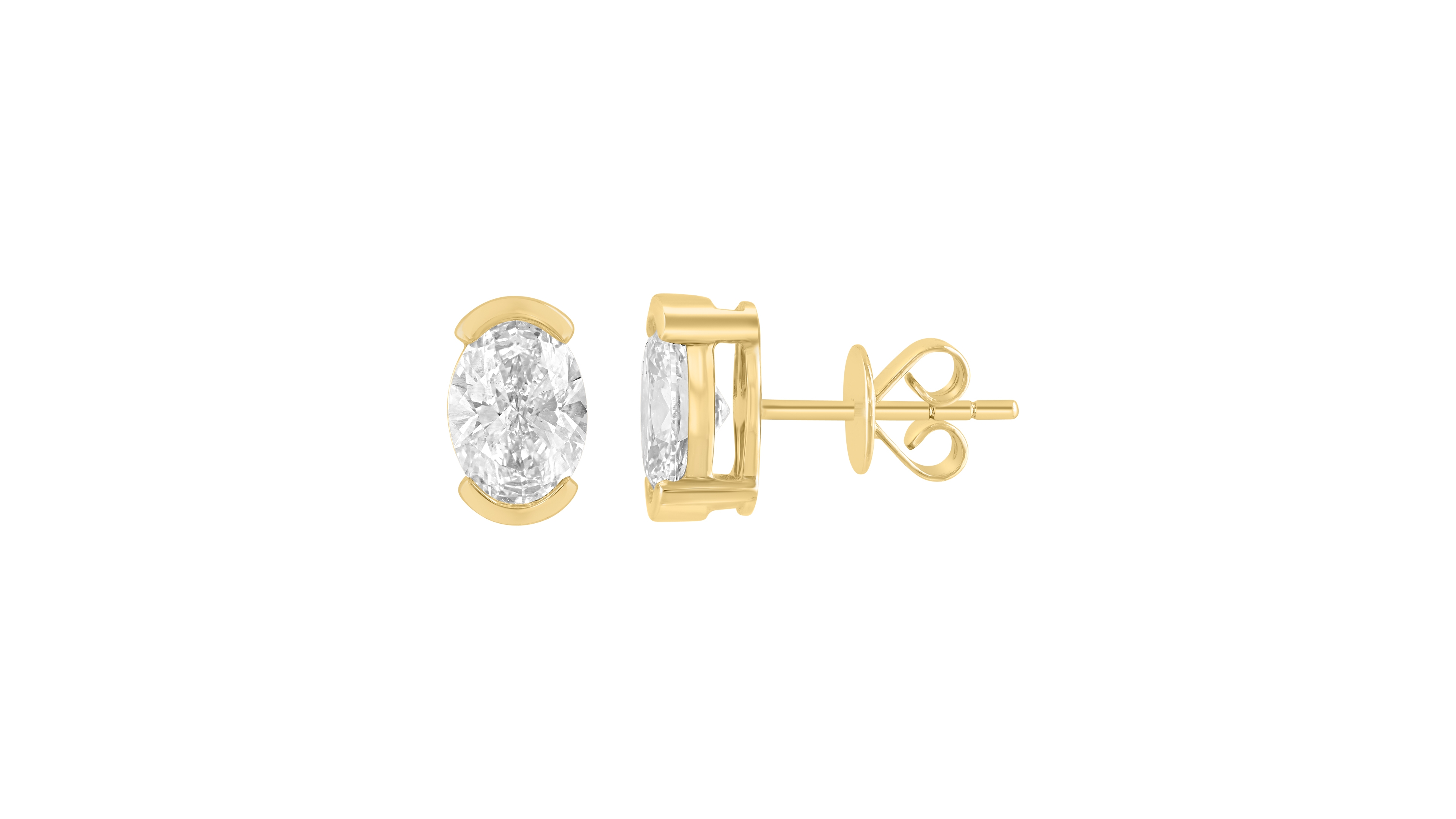 Effy Lab Grown Diamond Oval Earrings (2 ct. t.w.) in 14K Yellow Gold
