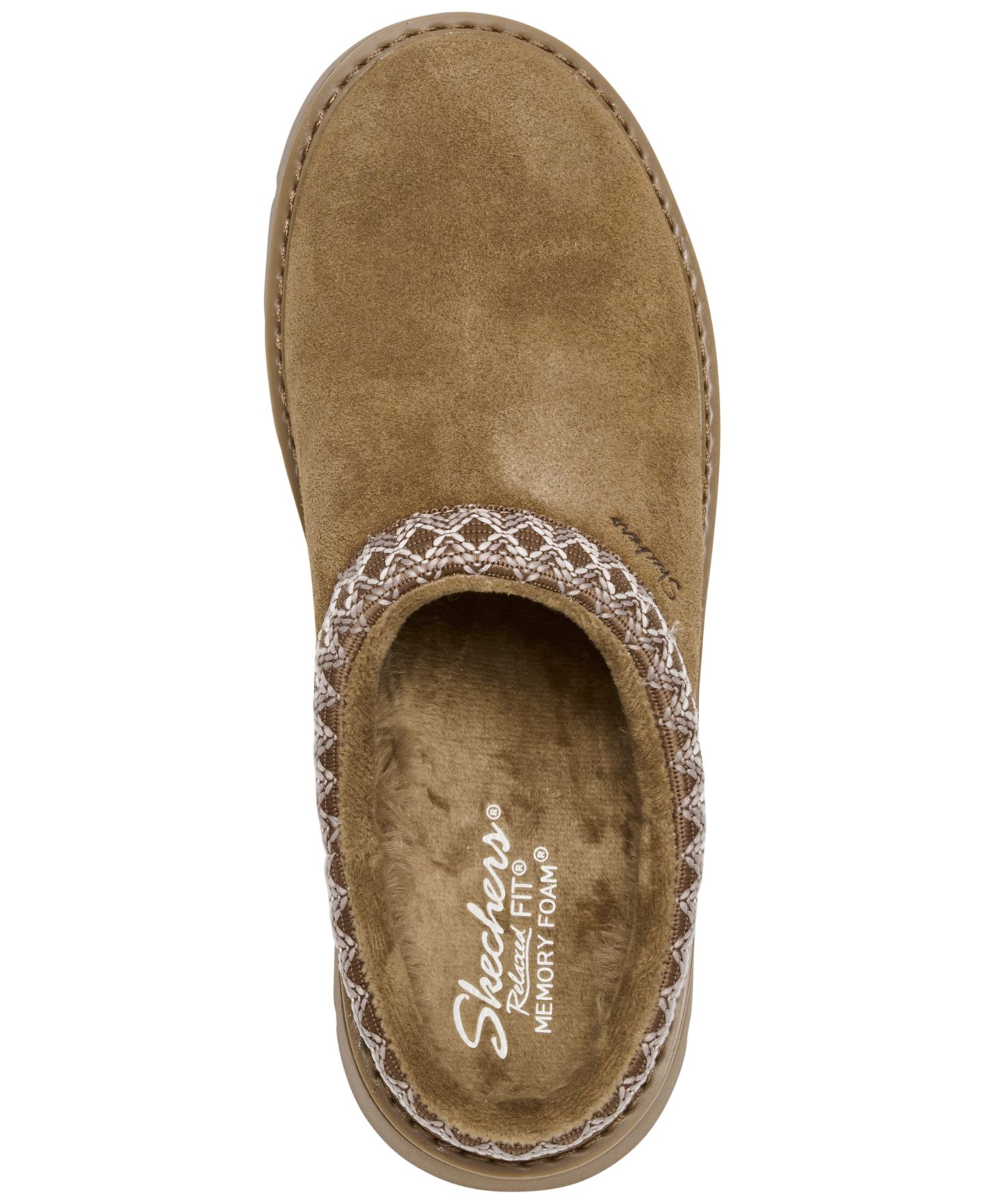 Женские сабо Skechers Cozy Cascade Memory Foam Open-Back Lining Clog Slippers, цвет: Каштановый — фото 5