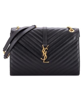 Large Classic Monogram Envelope Satchel Matelasse Chevron Leather