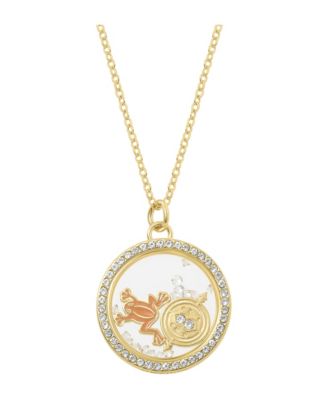 Chocolate Frog and Time Turner Shaker Pendant Necklace with Crystals - 18'' + 1''