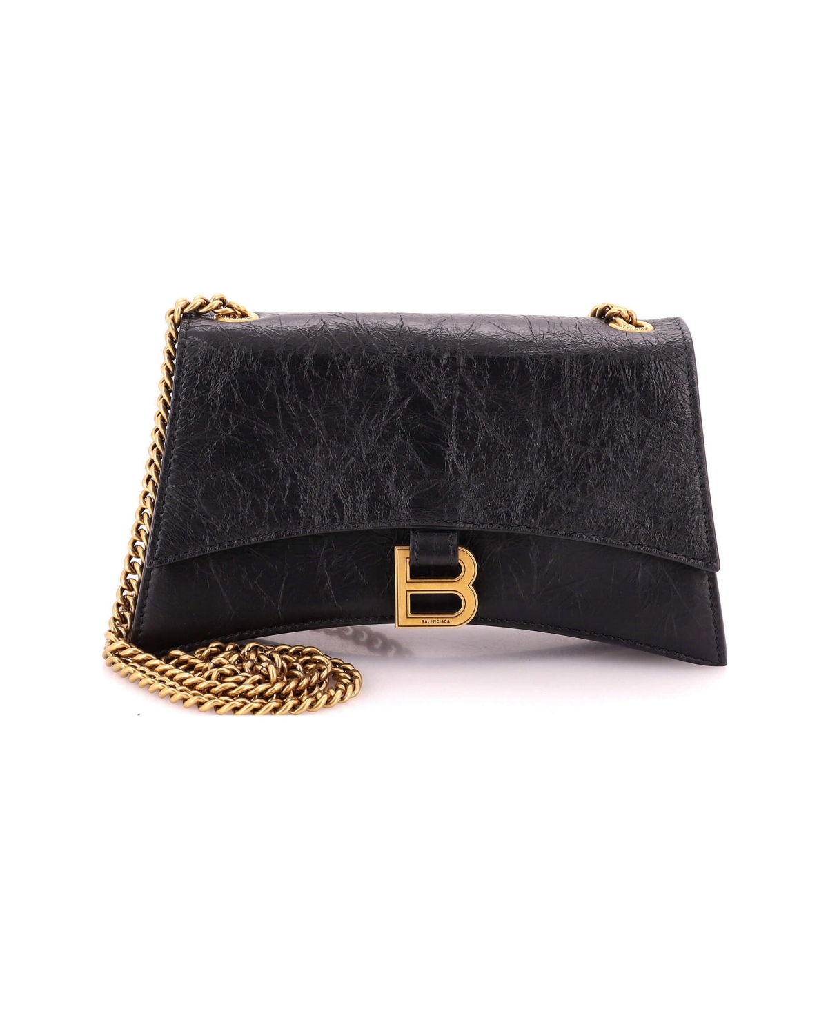 Pre-Owned Balenciaga Xs Crush Chain Flap Bag Leather