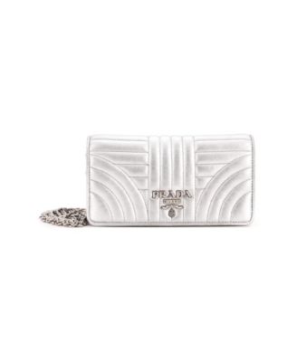 Small Wallet on Chain Diagramme Quilted Leather