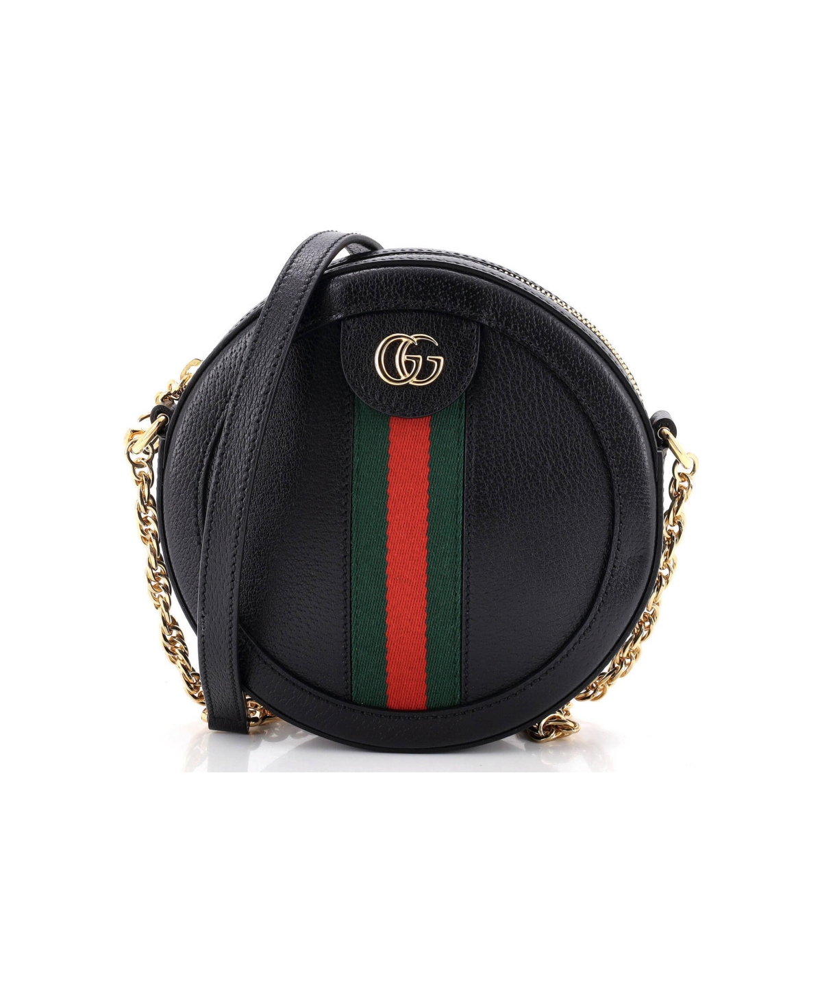 Pre-Owned Gucci Mini Ophidia Round Shoulder Bag Leather