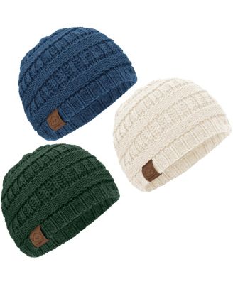 3pk Warmzy Baby Beanies, 0-36 months Baby Hats, Baby Winter Hat for Newborn, Infant, Toddlers, Boys, Girls