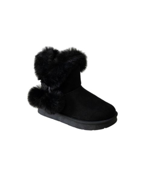 Ботинки Bebe Cozy Boot with Faux Fur Trim Boots для девочек, цвет: Чёрный
