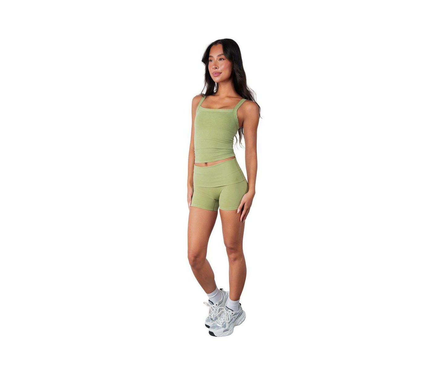 Женские шорты Vitality Cloud II Mini High-Waisted Foldover Waistband, 4 1/2" Inseam, цвет: Потёртый — фото 3