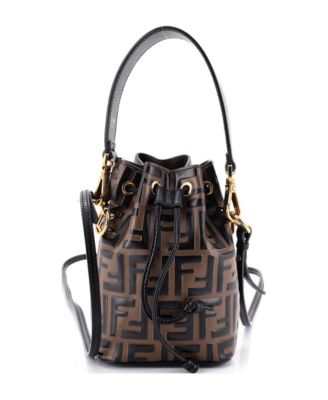 Mini Mon Tresor Bucket Bag Zucca Embossed Leather