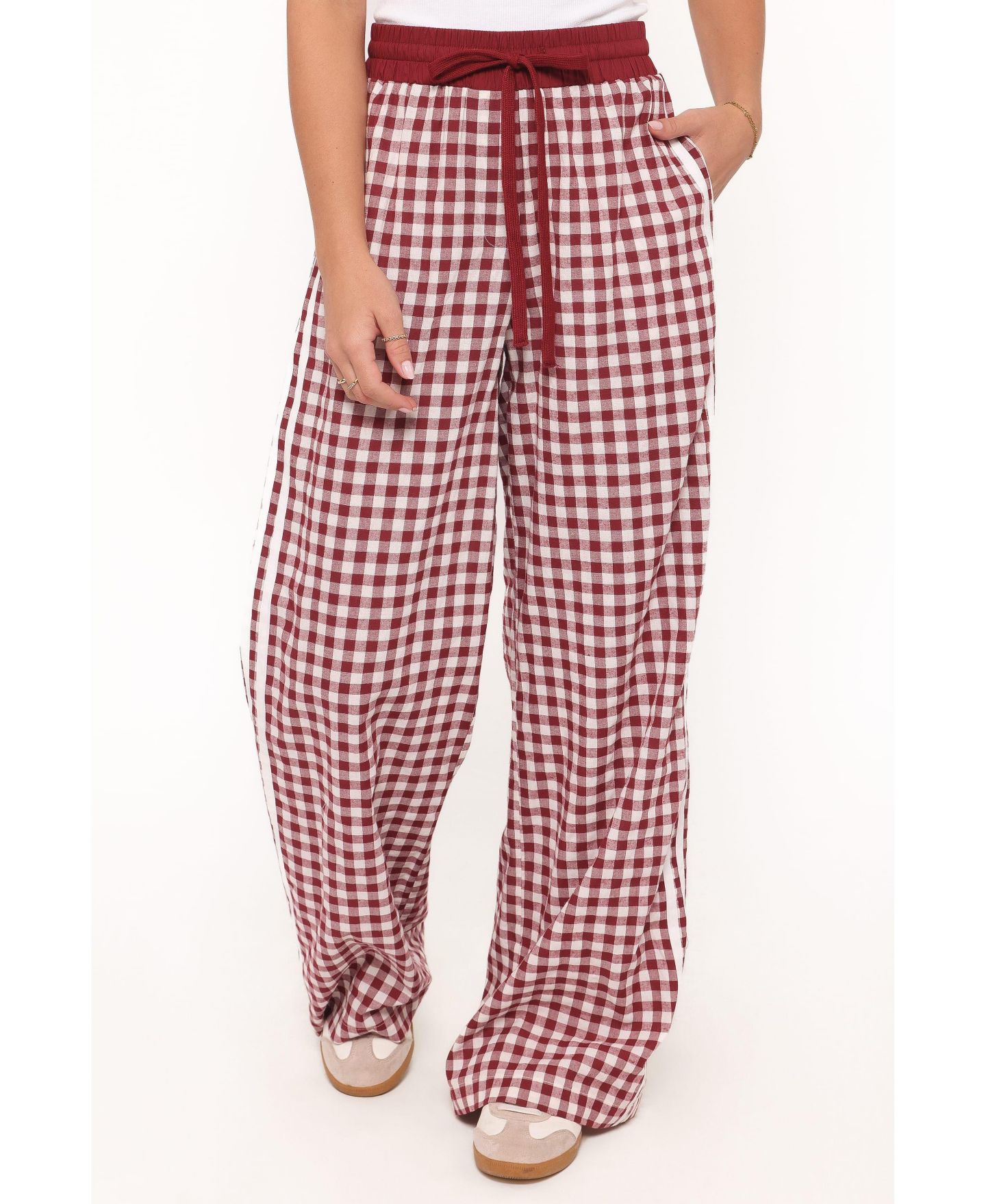 Женские брюки Petal and Pup Lawson Wide-Leg High-Rise Gingham — фото 5